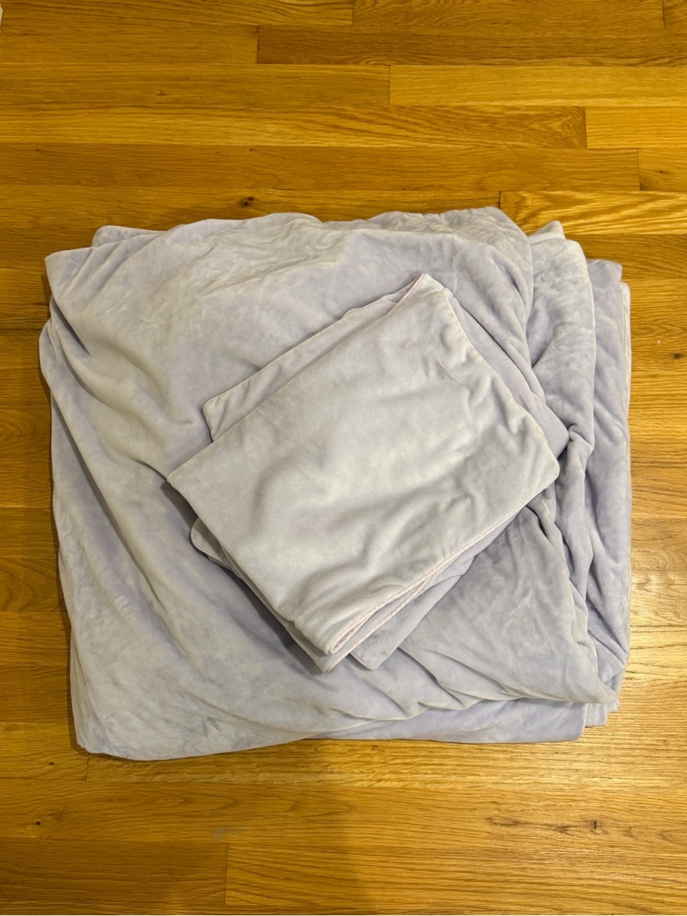 Pottery Barn Kids Luxe Chamois Duvet & Shams - Lavender